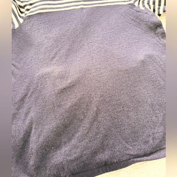 Whetherly Zip Up Hoodie Sweater Navy Blue White Stripe Women’s Sz S - Picture 5 of 11